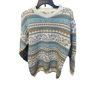 VTG Cricket Lane Floral Sweater Women’s M Grannycore Cottagecore Prairie 1980’s